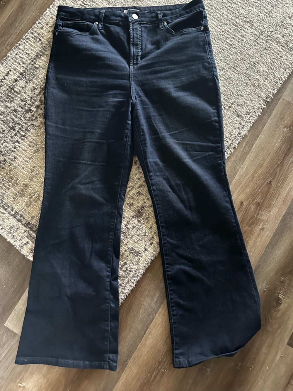 Lauren Conrad Super High Rise Flare Dark Blue Jeans